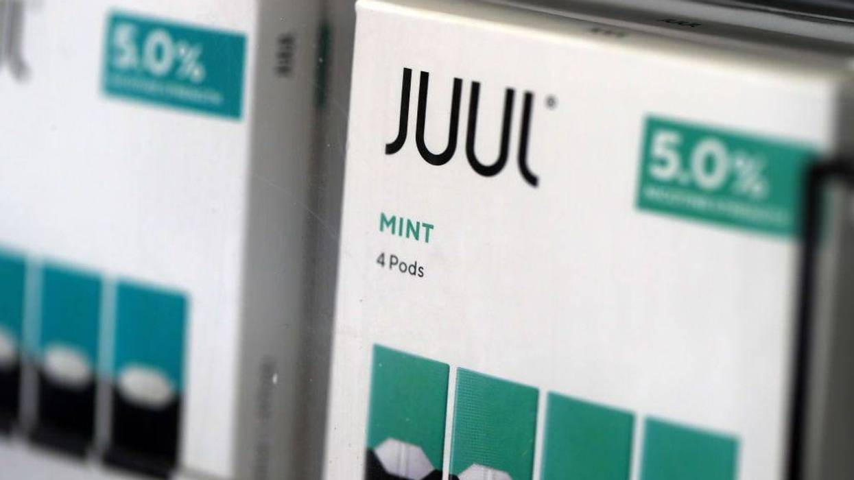 Packages of Juul mint flavored e-cigarettes are displayed at San Rafael Smokeshop on November 07, 2019 in San Rafael, California.