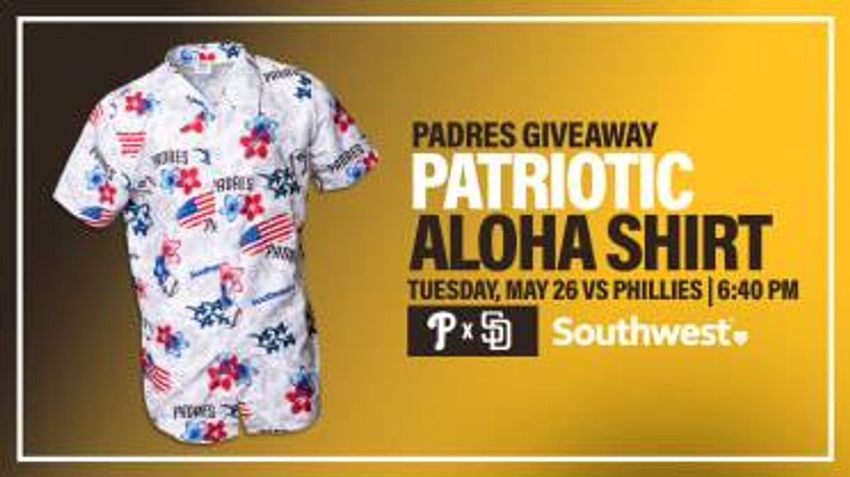 Padres patriotic aloha shirt