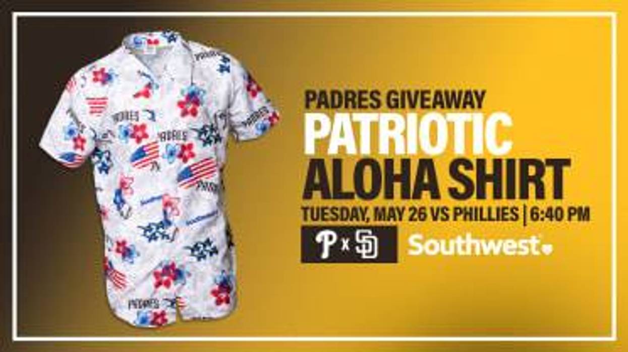 Padres patriotic aloha shirt