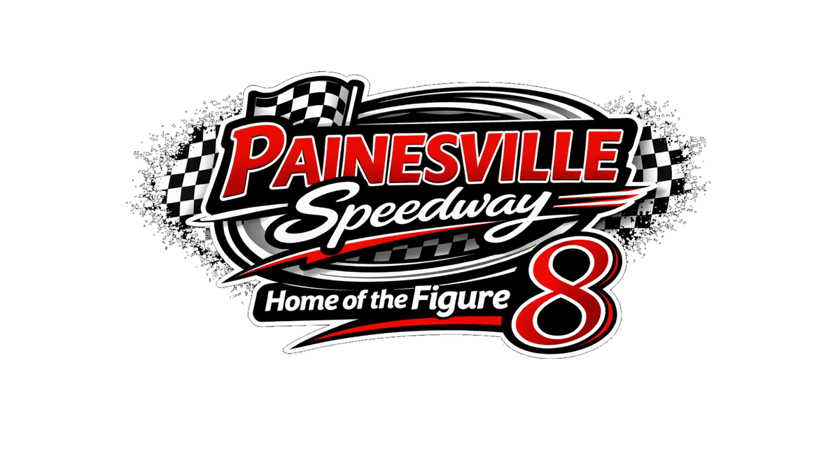 Painesville Speedway logo with home of the figure 8 
