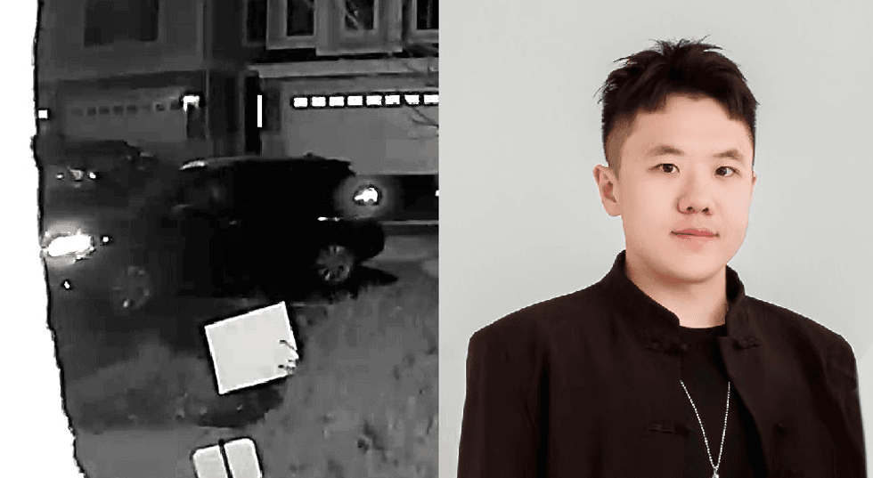 Palatine police released security images linked to the murder of Jun Zhang, right. They believe the suspect was driving this vehicle.