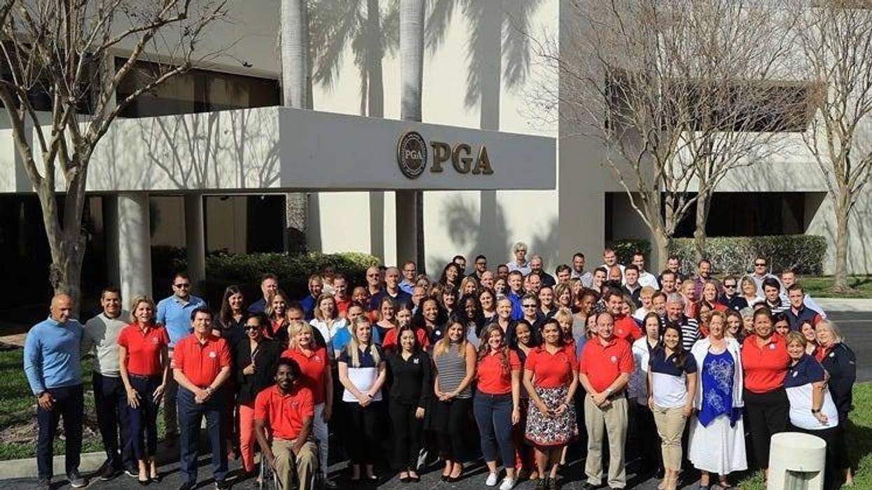 PALM BEACH GARDENS, FL - FEBRUARY 20: The PGA of America Staff poses at PGA Headquarters on February 20, 2018 in Palm Beach Gardens, Florida.