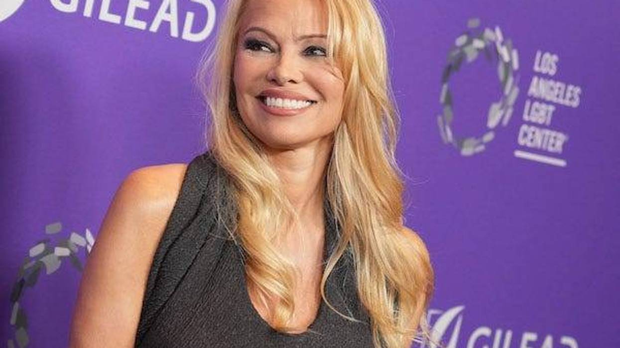 Pamela Anderson arrives at The Los Angeles LGBT Center Gala held at the Fairmont Century Plaza in Los Angeles, CA on Saturday, April 22, 2023