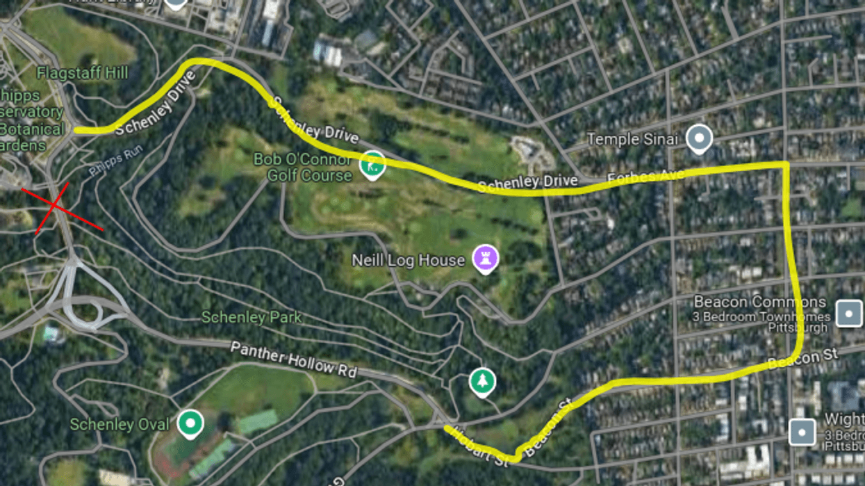 Panther Hollow Bridge detour