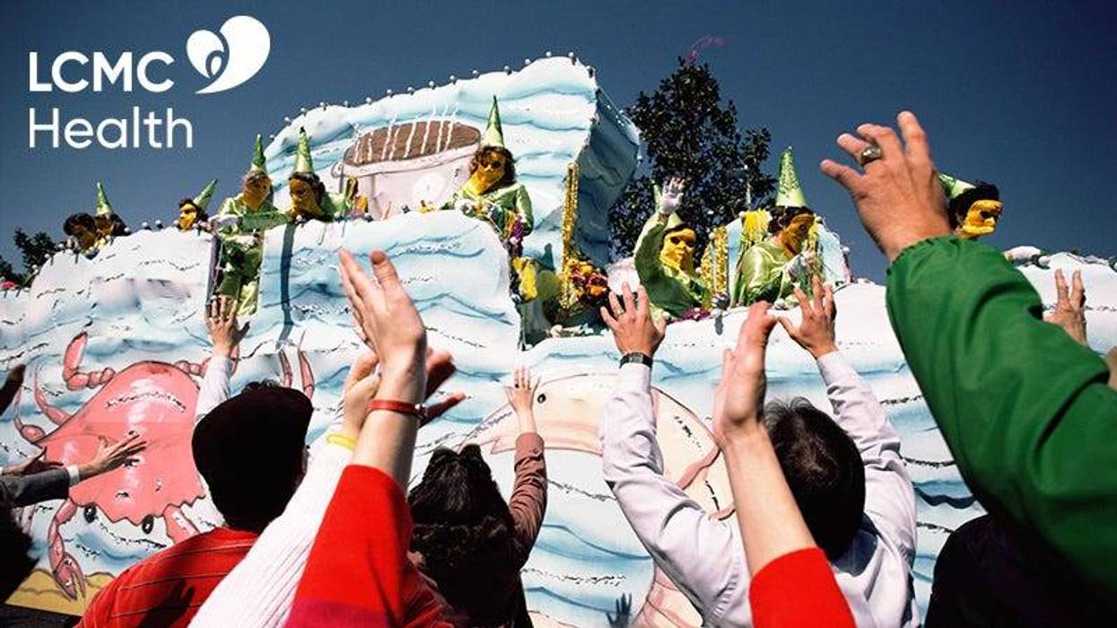 parade float as viewed from the crowd