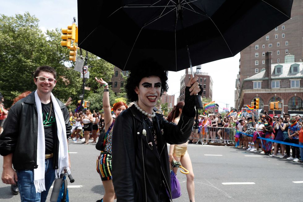 Parade participants celebrate New York City Pride on June 27, 2021 in New York City