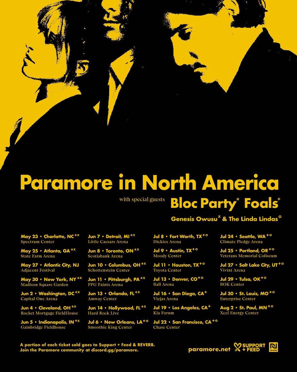 Paramore Tour flyer