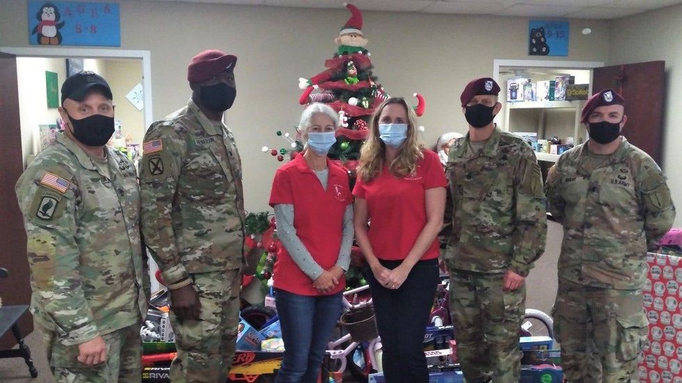 Paratroopers jump into the holidays