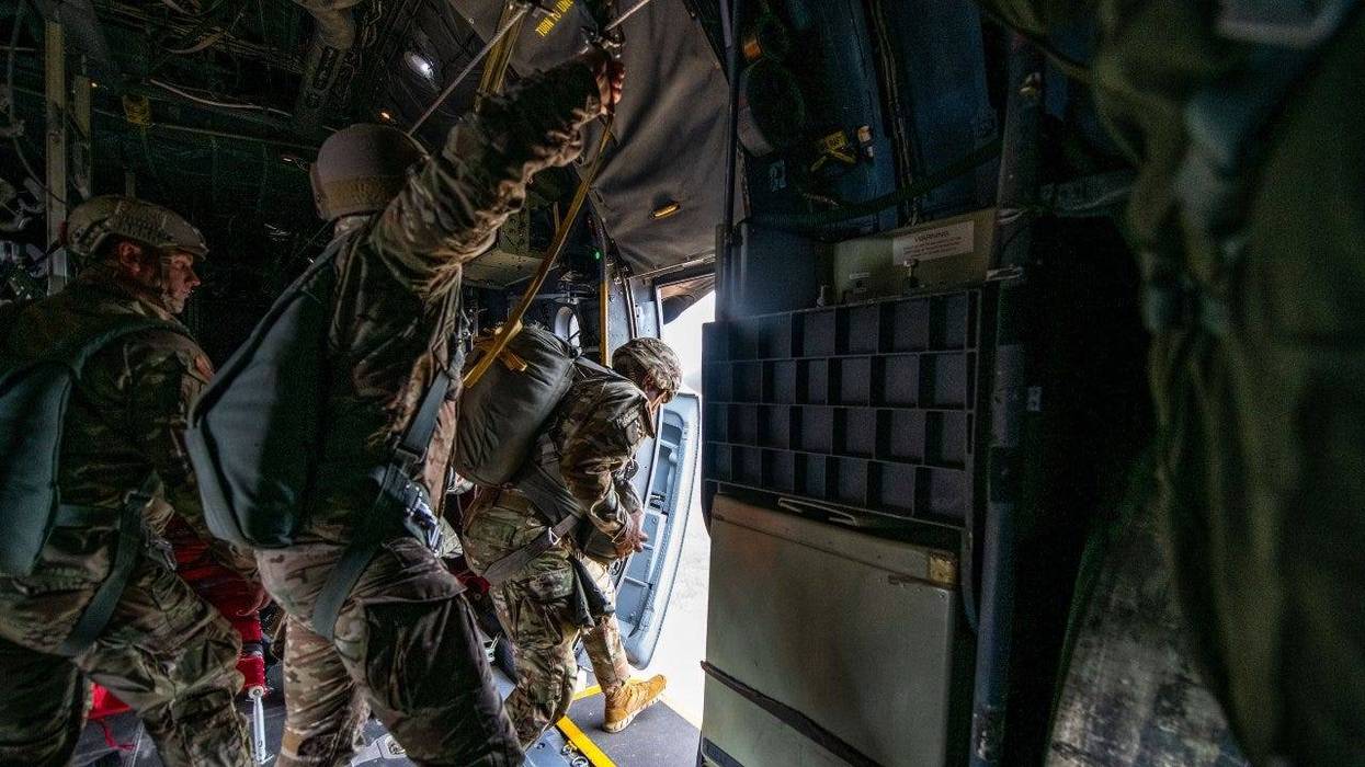 Paratroopers jump into the holidays