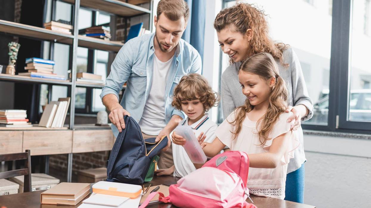parents and their children prepare for back to school