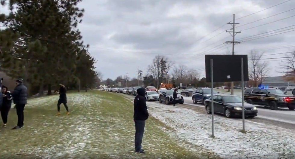 Parents waiting for children to be released from school