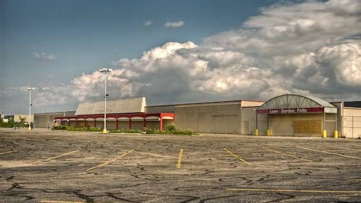 Parking lot of an abandoned store