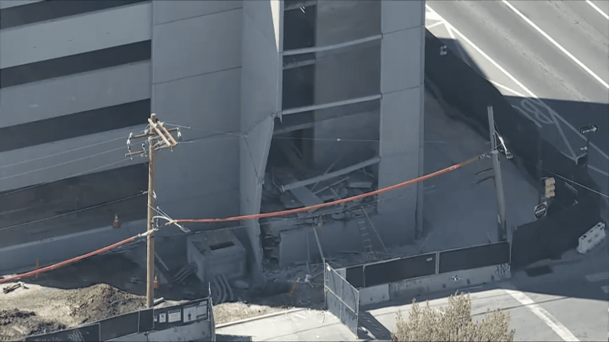 Part of a parking garage under construction for Children's Hospital of Philadelphia at 30th Street and Grays Ferry Avenue collapsed.