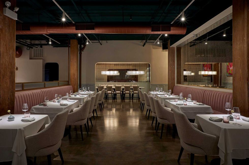 Part of the dining room inside River North