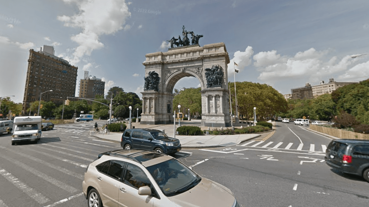 Part of the roadway around Grand Army Plaza, where foot and bike traffic from the Brooklyn Public Library and Prospect Park is forced into close contact with motorists driving some of the busiest streets in Brooklyn, including Flatbush Avenue and Eastern Parkway.