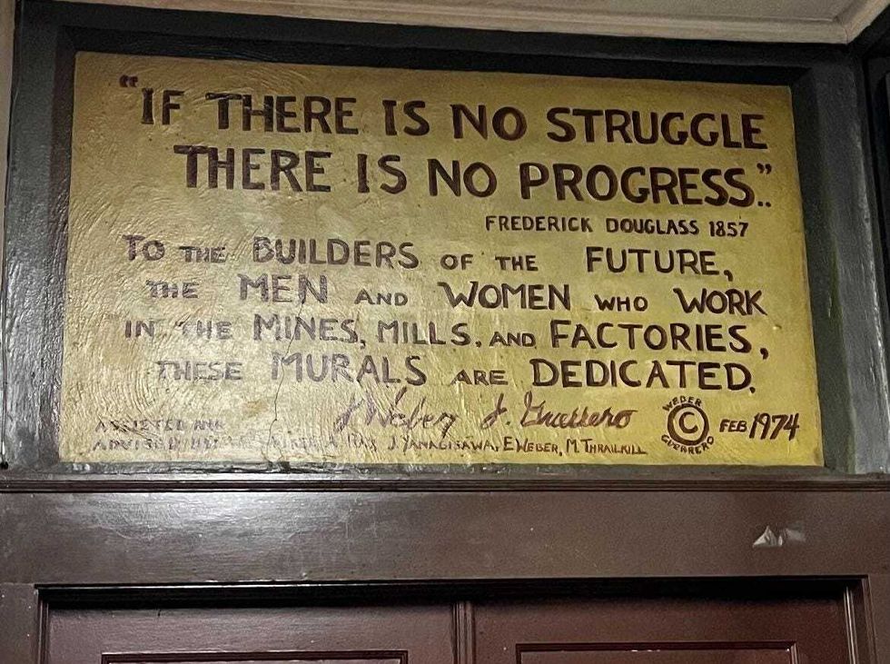 Part of the United Electrical Workers mural