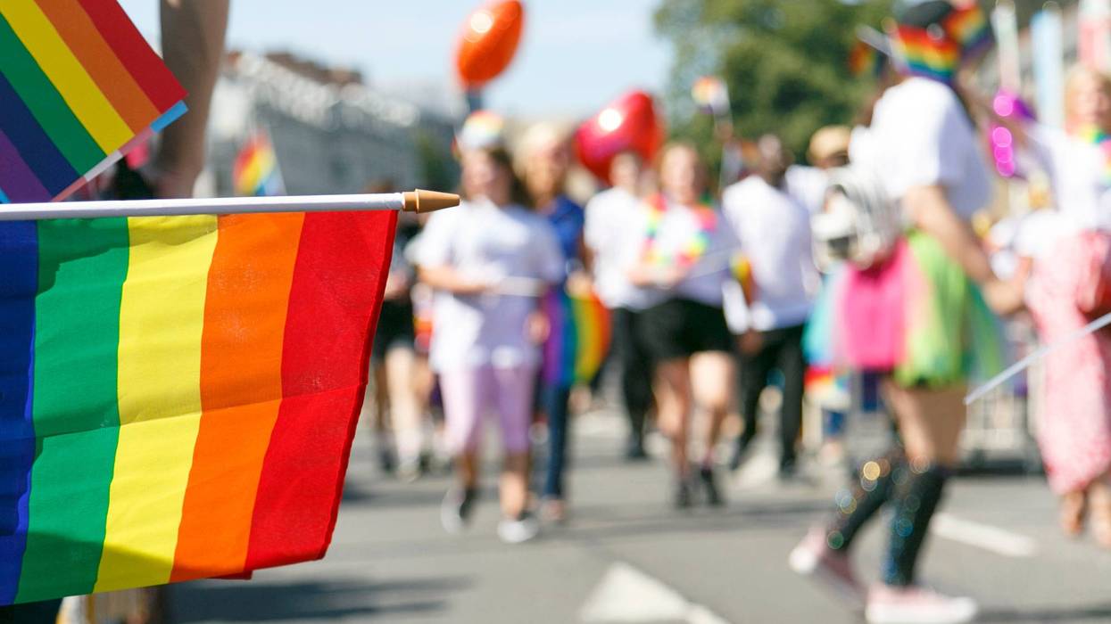 Participants and supporters of a Gay Pride Parade