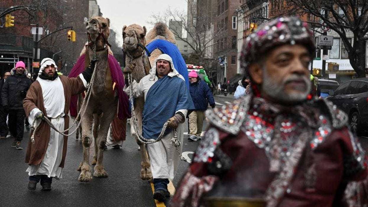 Participants and their camels attend El Museo's 48th Annual Three Kings Day Parade in East Harlem on Jan. 6, 2025.