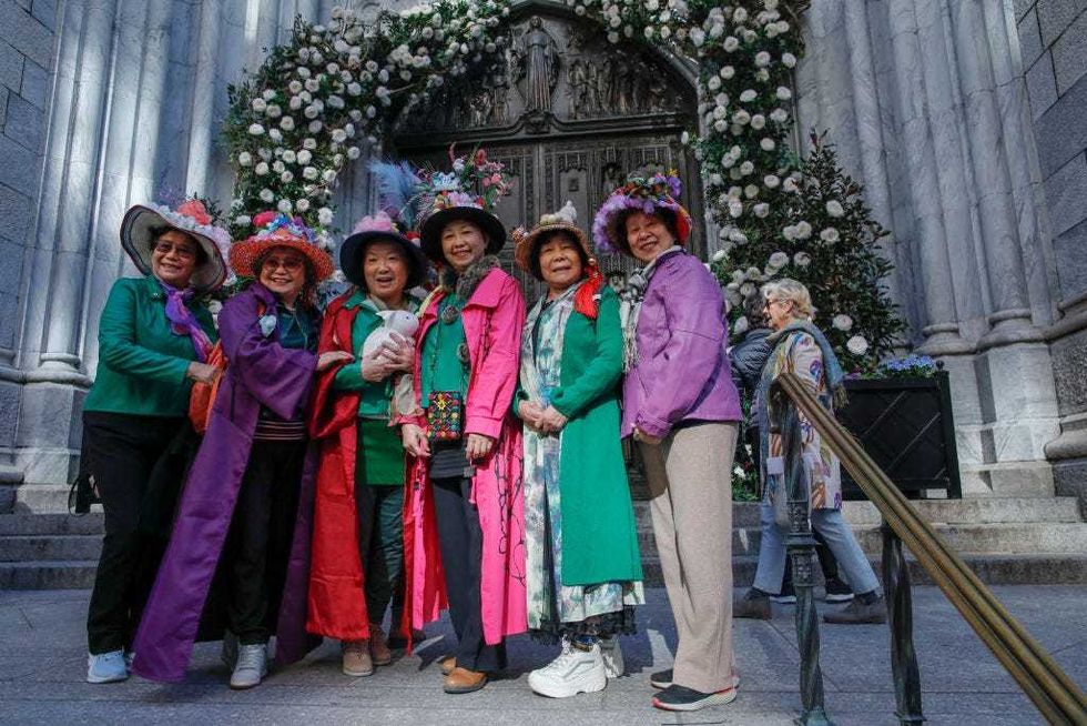 Participants of the Easter parade near Saint Patrick