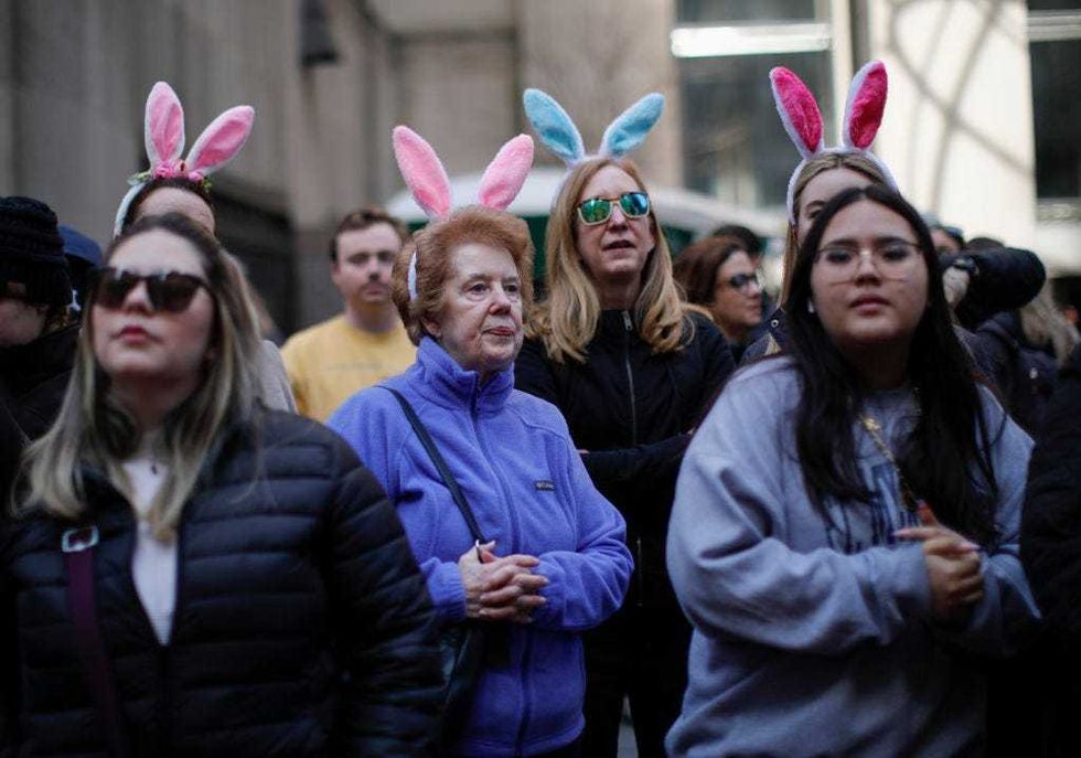 Participants of the Easter parade near Saint Patrick