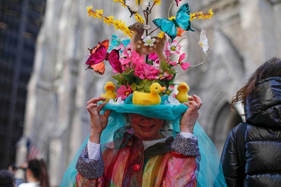 Participants of the Easter parade near Saint Patrick