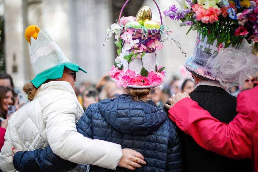 Participants of the Easter parade near Saint Patrick
