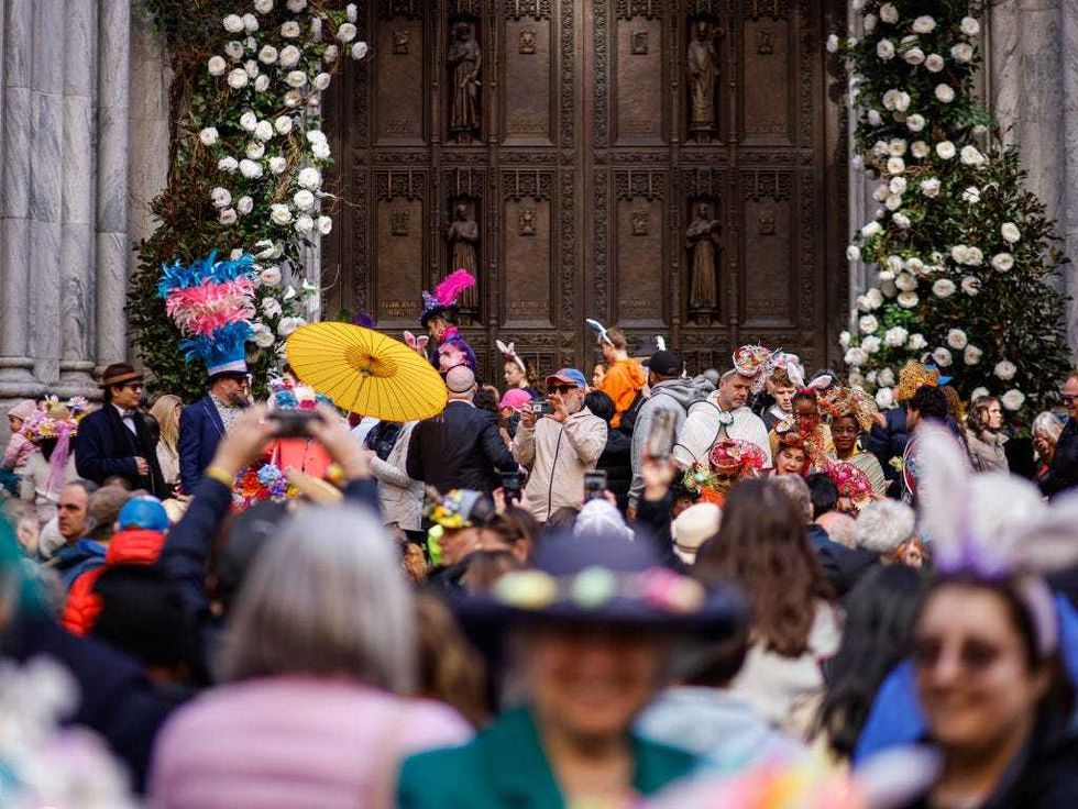 Participants of the Easter parade near Saint Patrick
