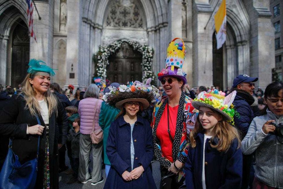 Participants of the Easter parade near Saint Patrick