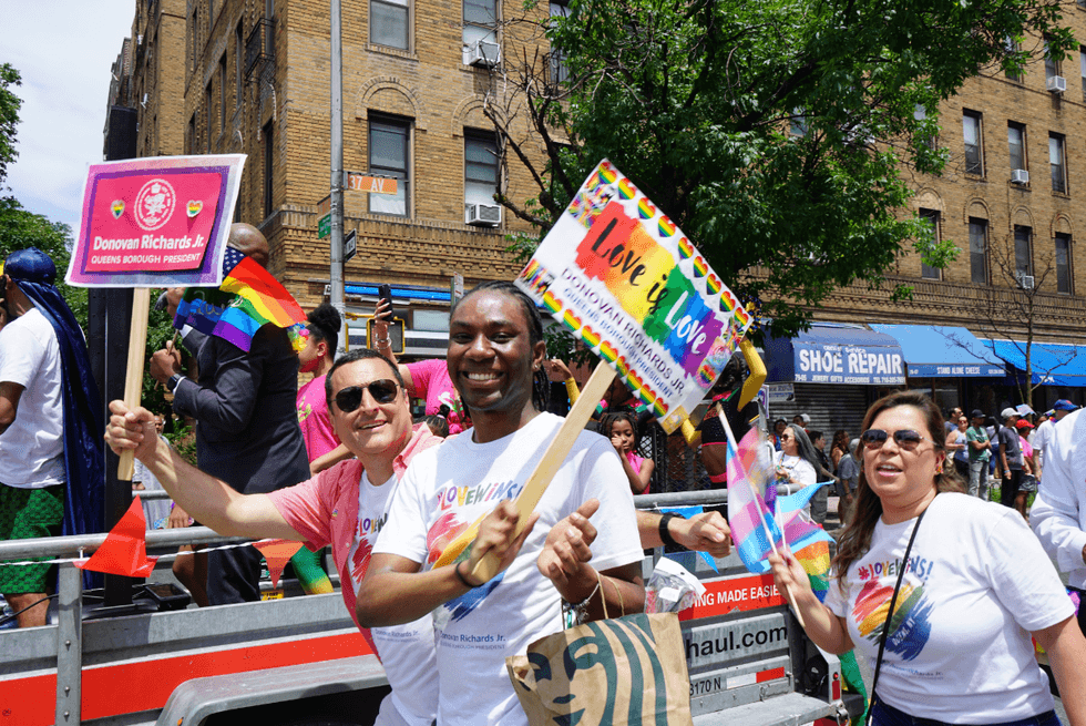 Participants of the New Queens Pride Parade which was held in Jackson Heights on June 2, 2024.