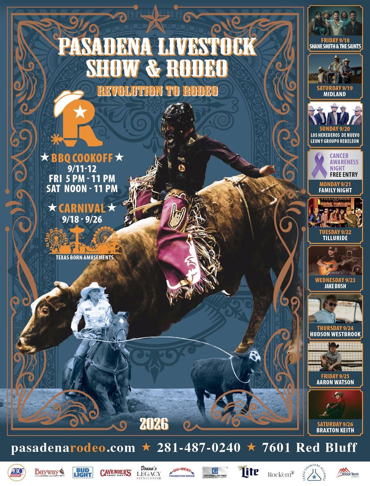 Pasadena Livestock Show & Rodeo 2026 Lineup