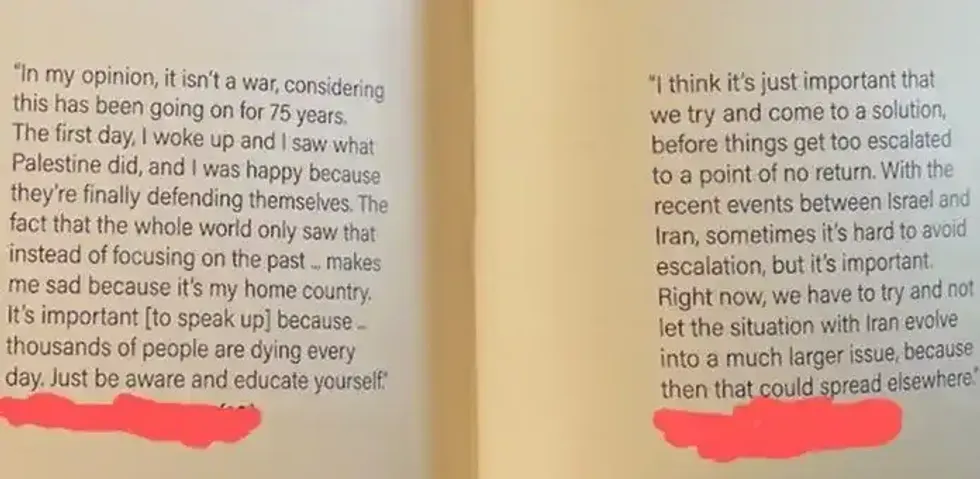 passage in Glenbrook South High School yearbook