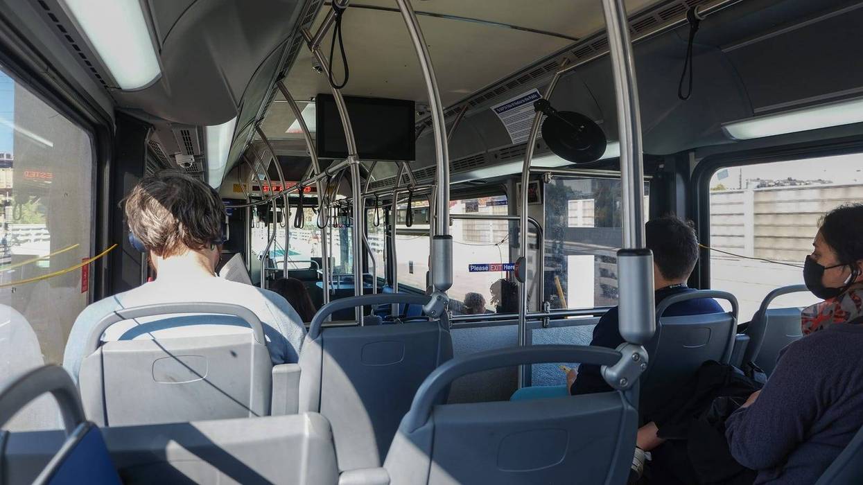 Passengers on a SEPTA bus