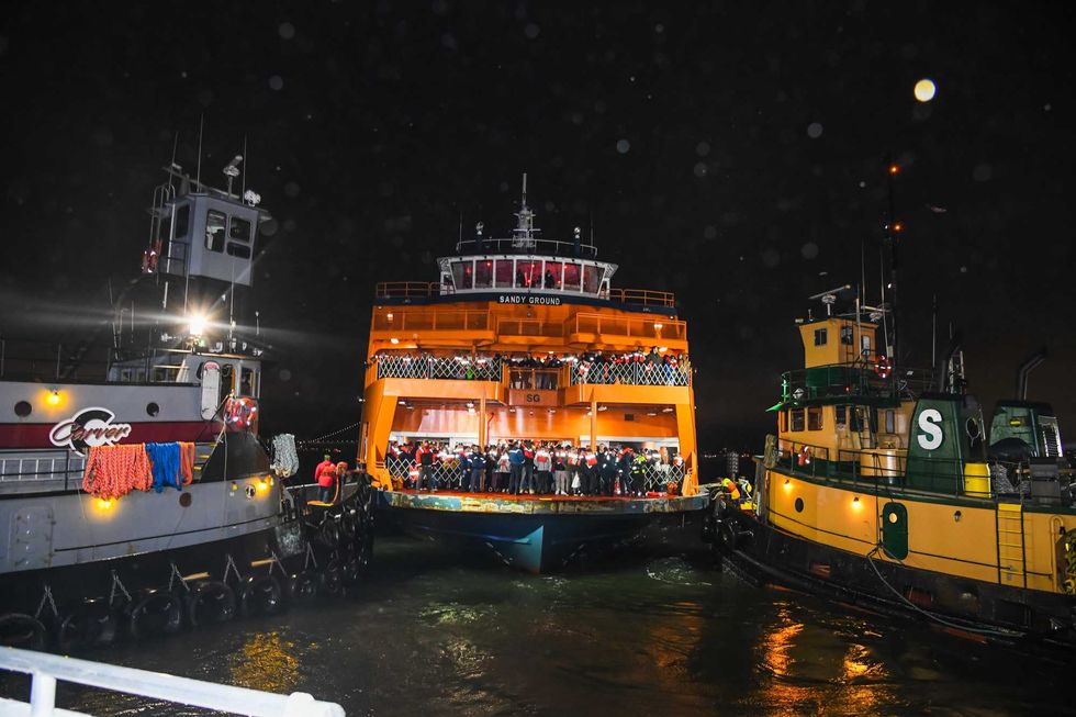 Passengers on the Sandy Ground ferry were eventually brought onto other ships