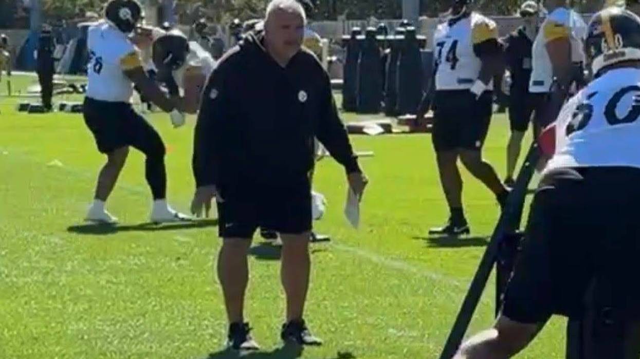 Pat Meyer at Steelers practice