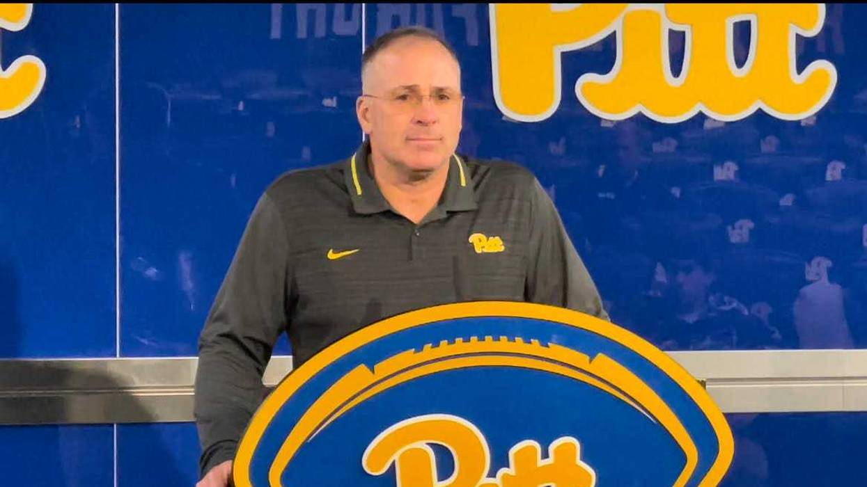 Pat Narduzzi at podium