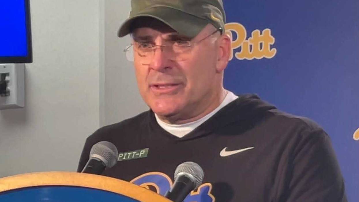 Pat Narduzzi at podium