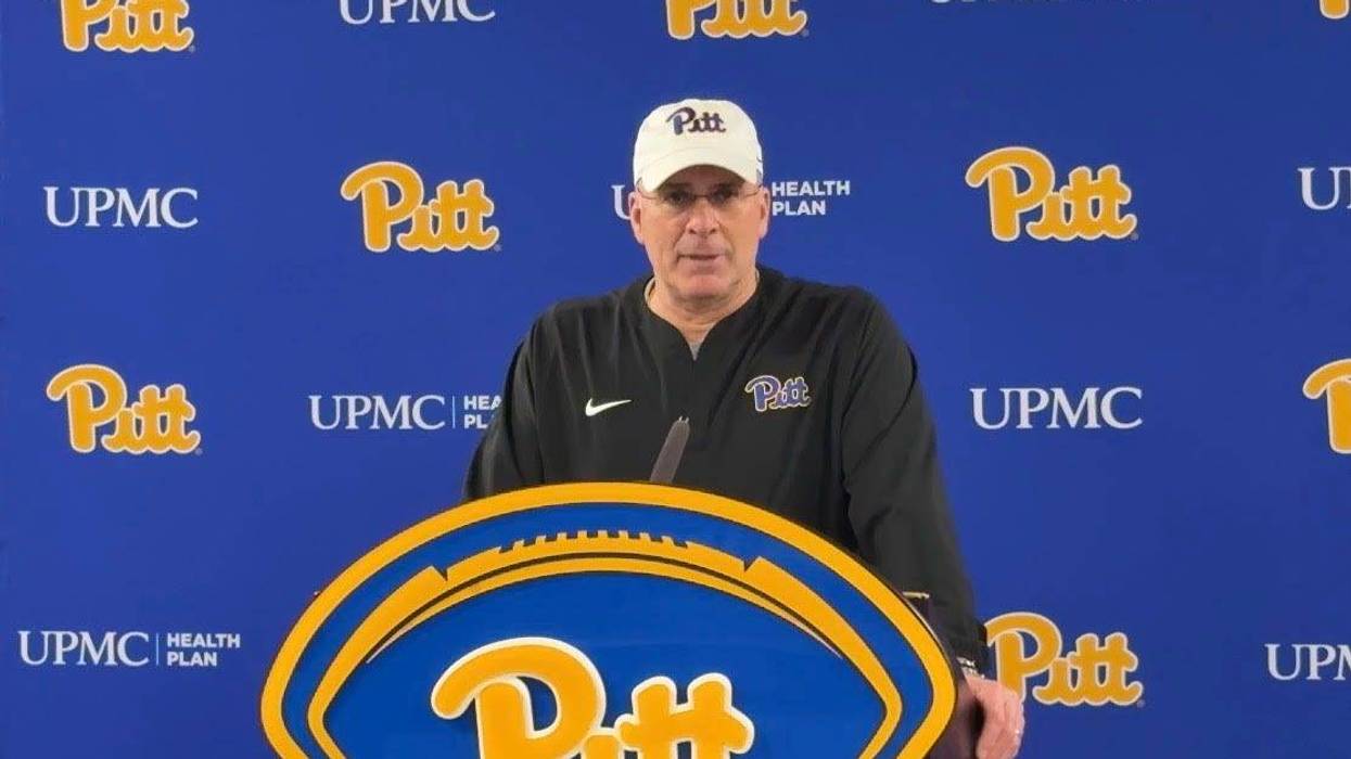 Pat Narduzzi at podium