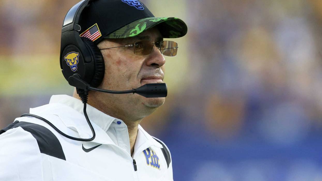 Pat Narduzzi with headset on