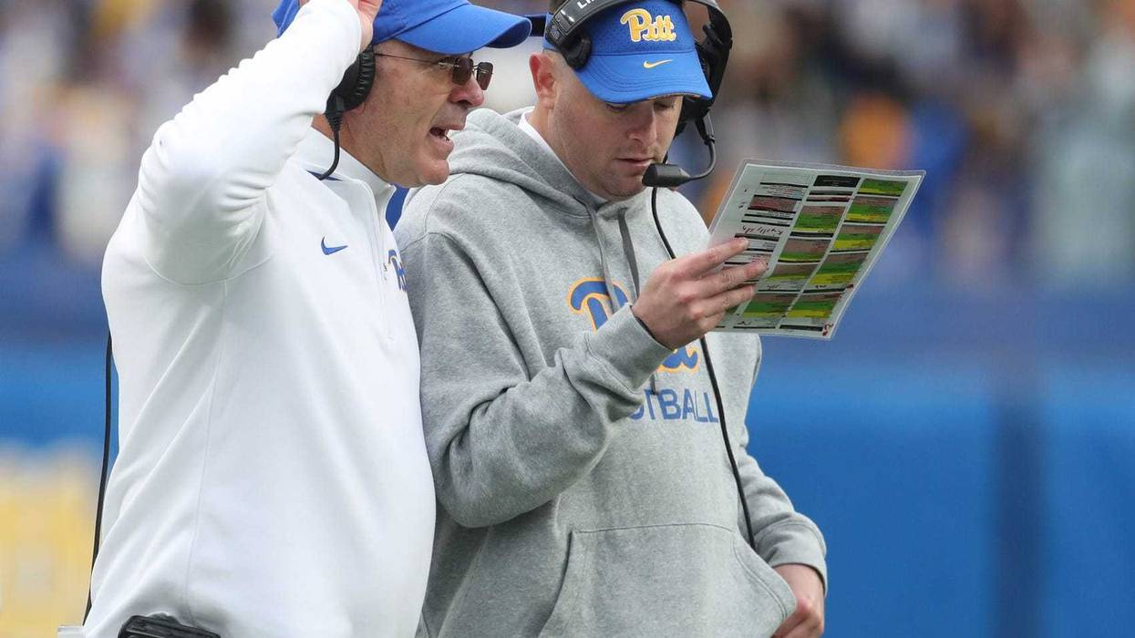 Pat Narduzzi with offensive coordinator Kade Bell