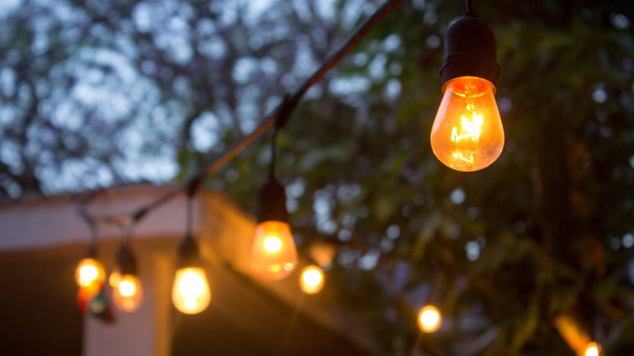 patio lights up close