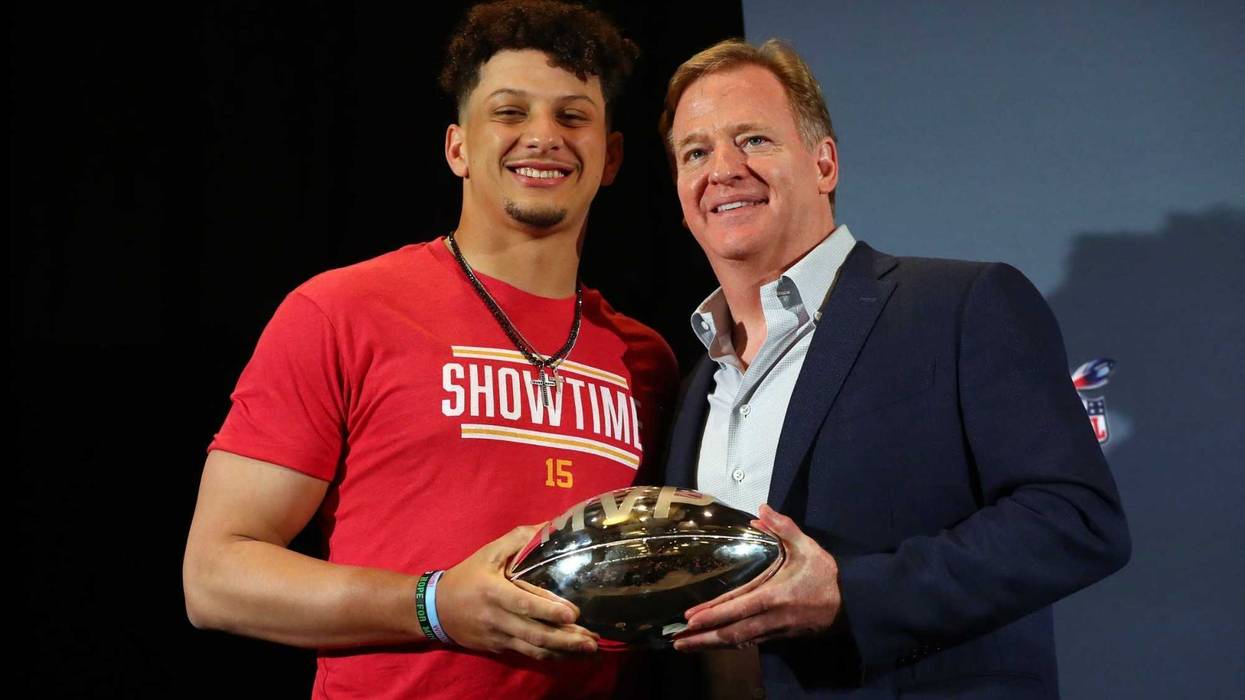 Patrick Mahomes and Roger Goodell