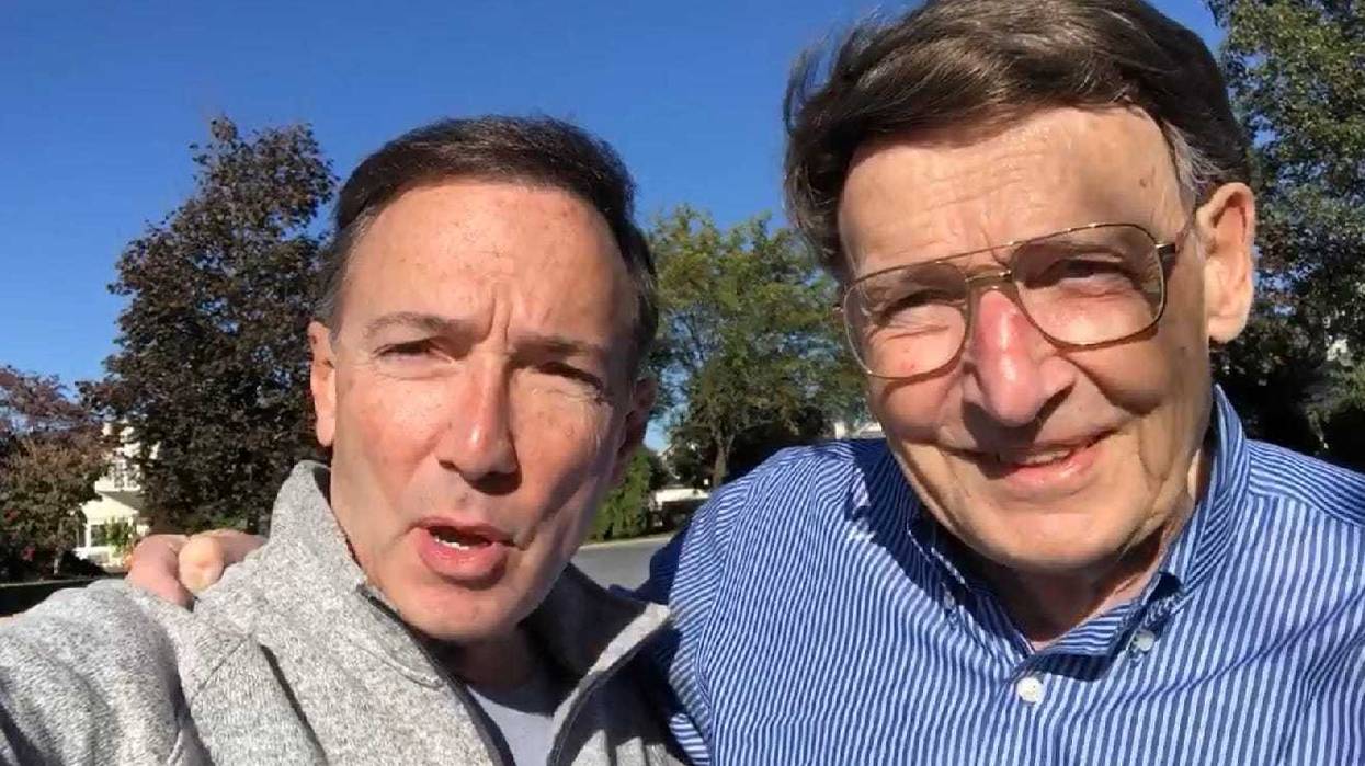 Paul Douglas (left) and his father Volker, who became quite the storyteller on WCCO Radio over the years. Volker passed away earlier in August. He was 94.