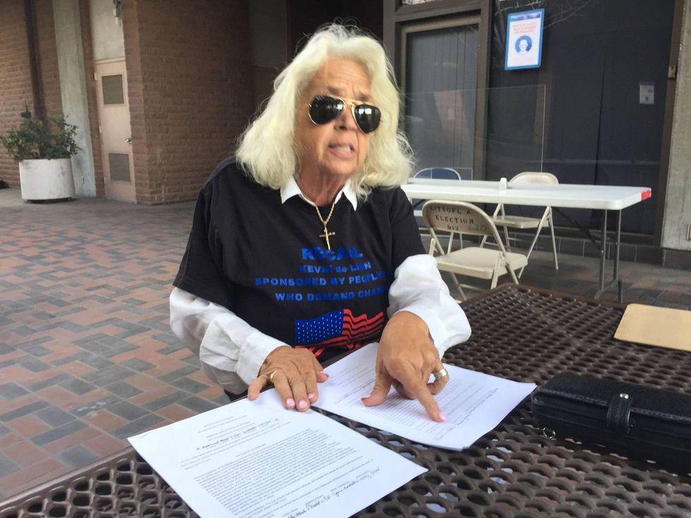 Pauline Adkins files letter of intent to recall Kevin de Leon.