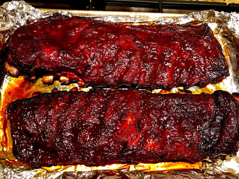 Peanut Butter Whiskey Smoked Ribs