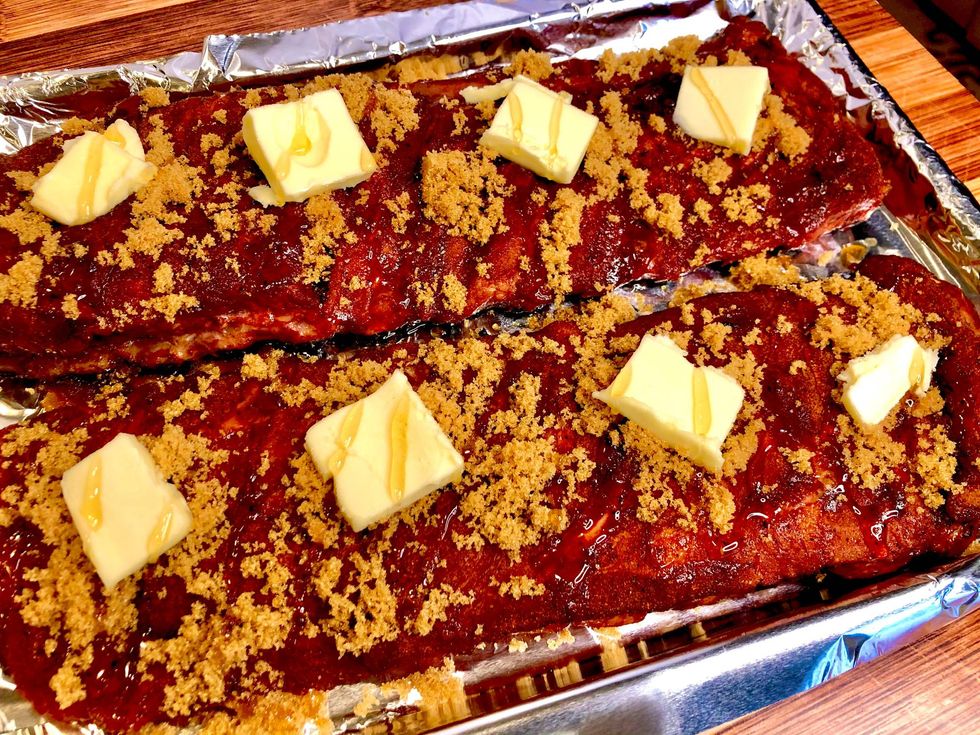 Peanut Butter Whiskey Smoked Ribs