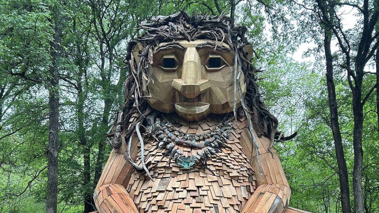 Pease Park troll sculpture