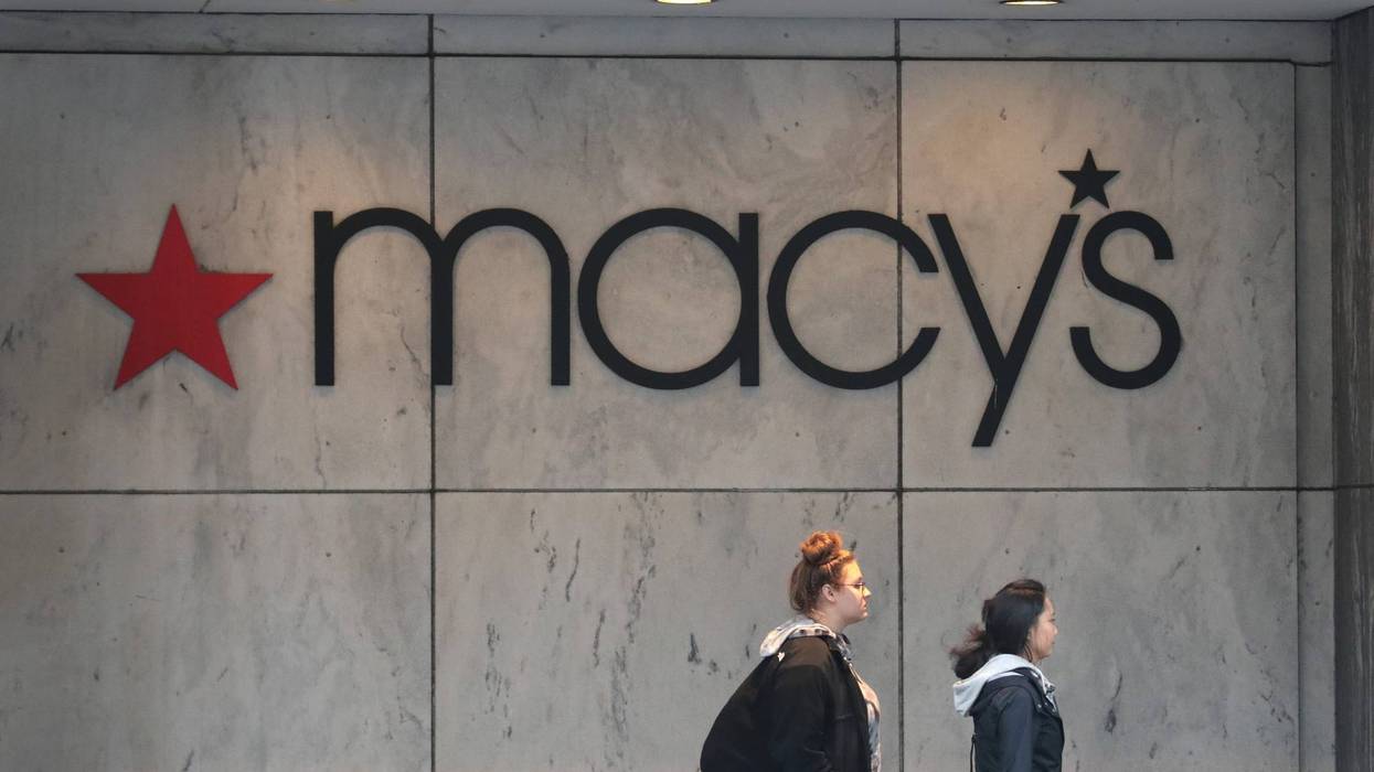 Pedestrians walk past a Macy's store downtown on November 21, 2019 in Chicago, Illinois. Macy’s Inc. reported a drop in third quarter sales and said the company is anticipating a weak holiday quarter as they, like other department stores, struggle to continue to attract customers.