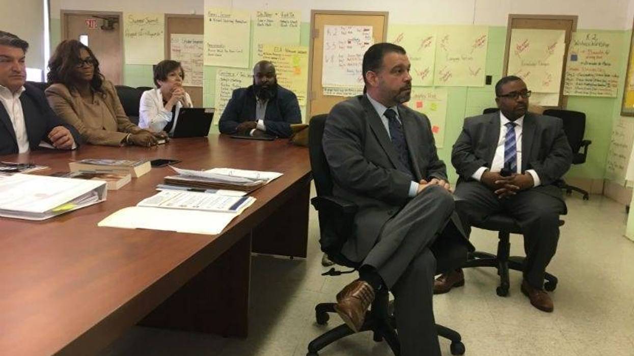 Pedro Rivera, the Pennsylvania secretary of education, visited two Philadelphia elementary schools Wednesday.
