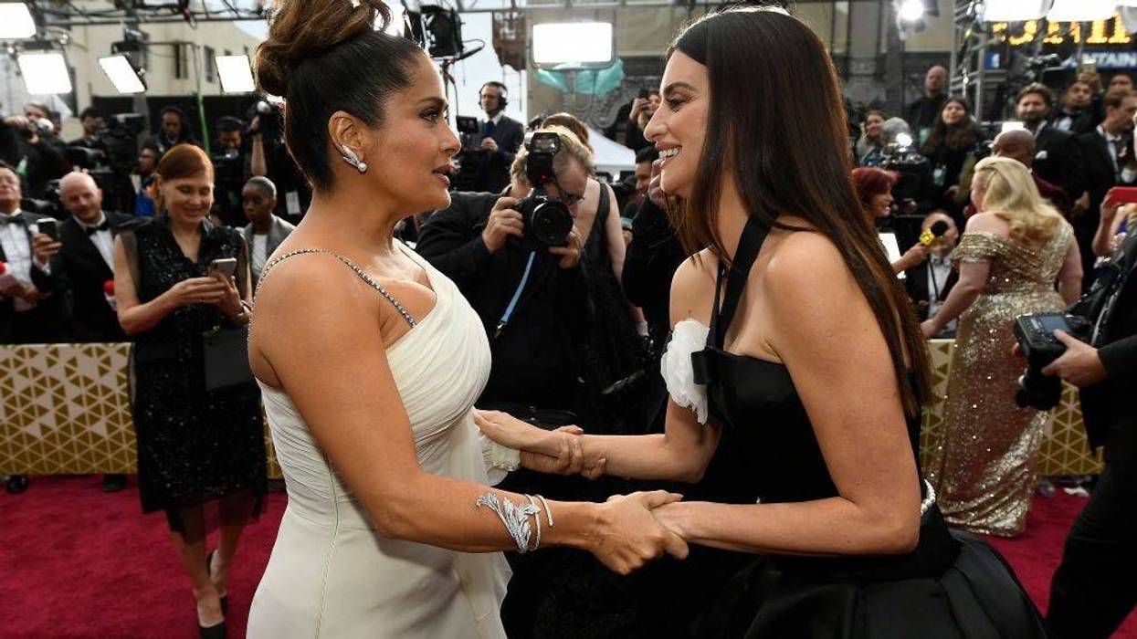 Penelope Cruz and Salma Hayek attend the 92nd Annual Academy Awards at Hollywood and Highland on February 09, 2020 in Hollywood, California. (Photo by Kevork Djansezian/Getty Images
