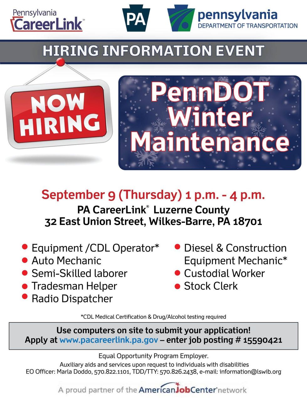 PennDot Hiring Event